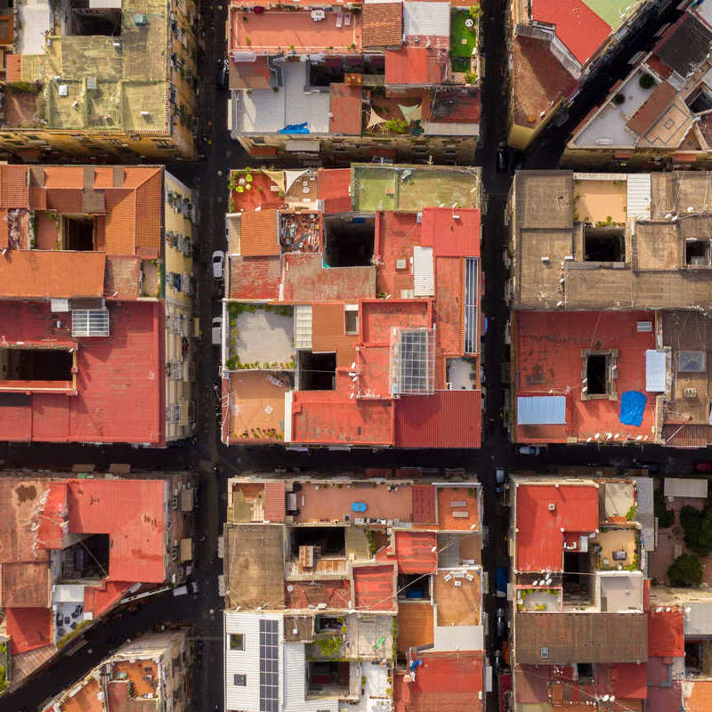 Aerial View Of Old Naples, Campania, Italy, Southern Europe