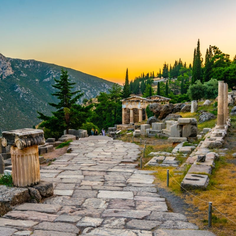 Delphi Greece at Sunset