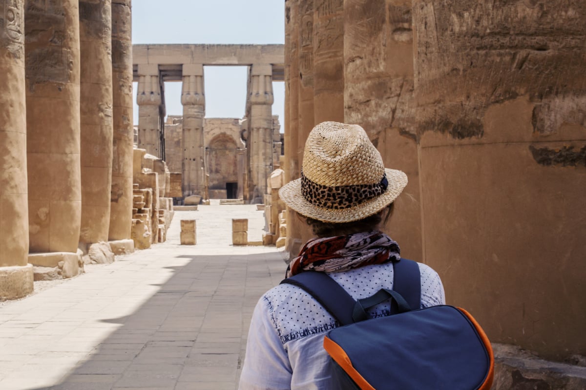 Woman at Karnak Temple in Egypt