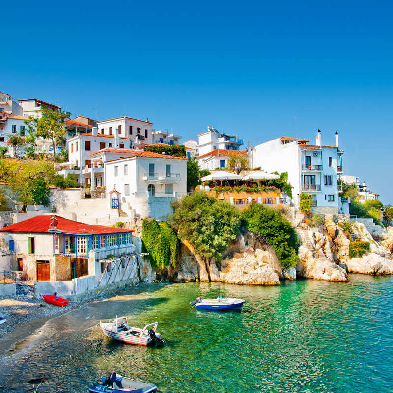 Quaint View Of A Harbor In A Traditional Greek Island, Unspecified Location, Greece, South Eastern Europe