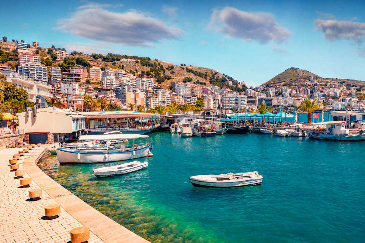 The Port Of Saranda In South Albania, South Eastern Europe, Balkan Peninsula