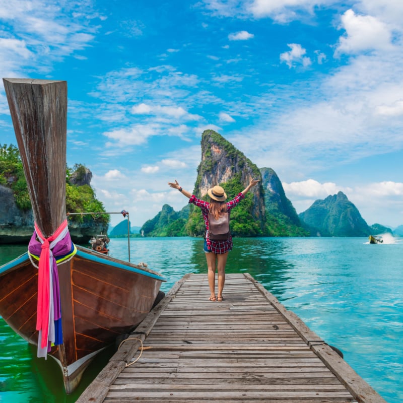 Tourist by the sea in Thailand