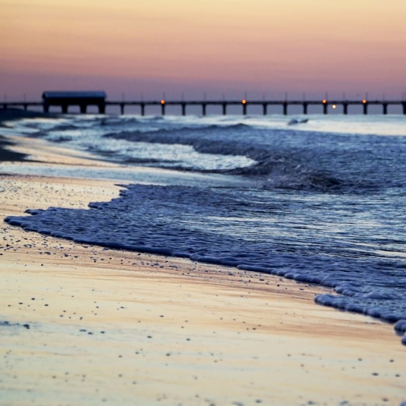 beach at gulf shores alabama at sunset