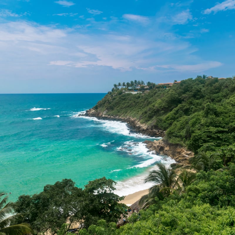 scenic coastline of puerto escondido