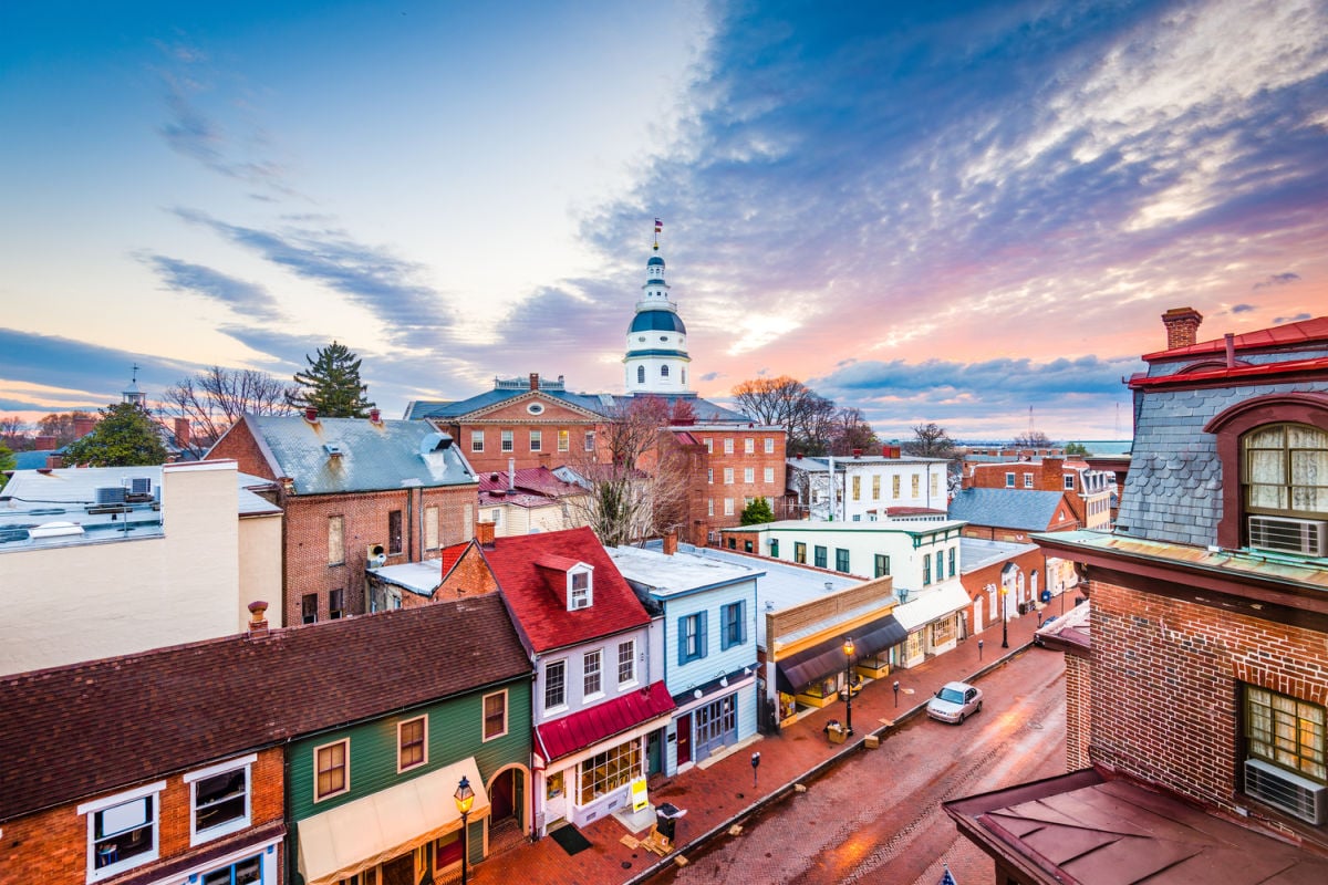 View of Main Street in Annapolis, MD