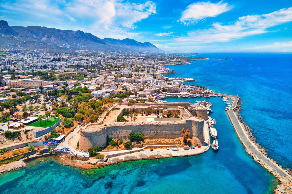 Aerial View Of Kyrenia, Girne, In North Cyprus, Eastern Mediterranean, Southern Europe