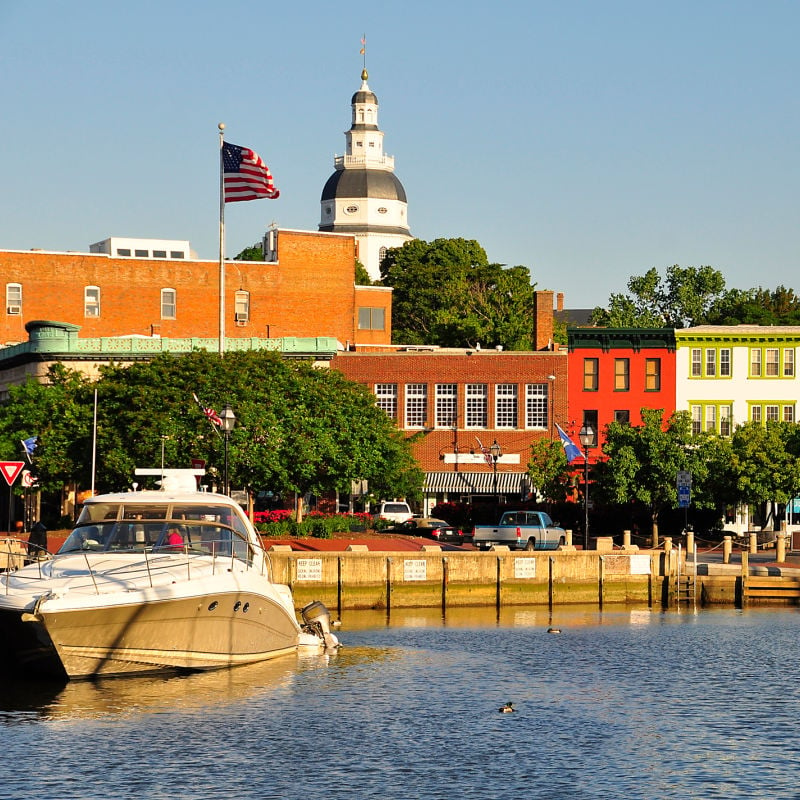 Boat docked at Annapolis Harbor