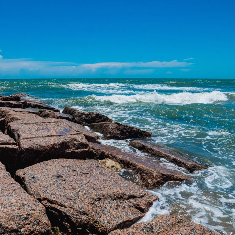 Crashing waves in Mustang Island 