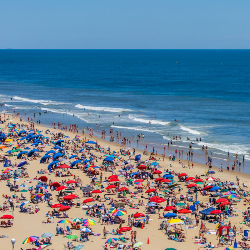 View of tourists in Ocean City