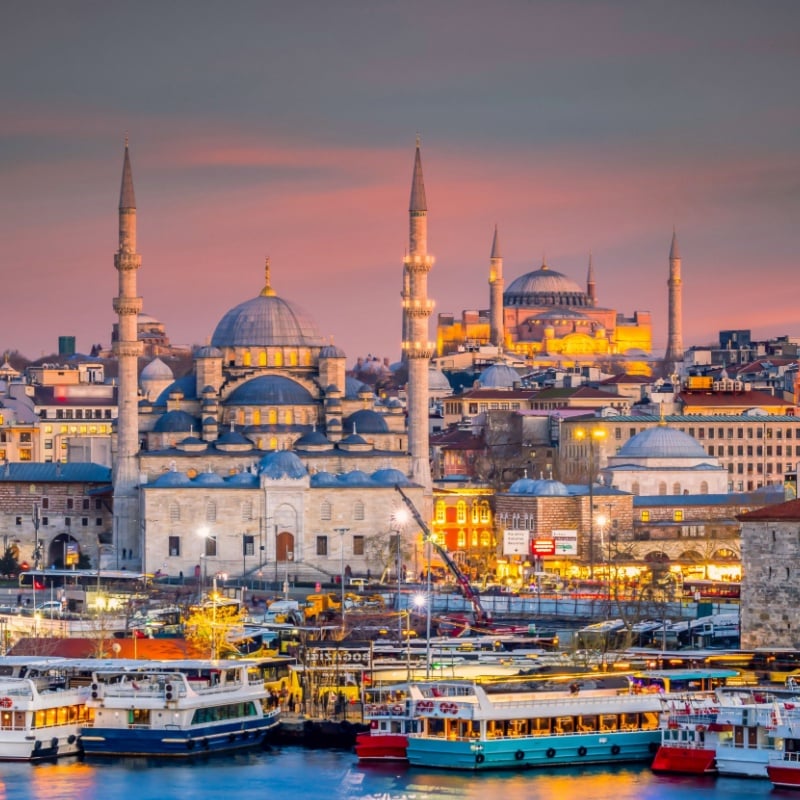 Hagia Sophia dome and minaret old town, Istanbul, Turkiye