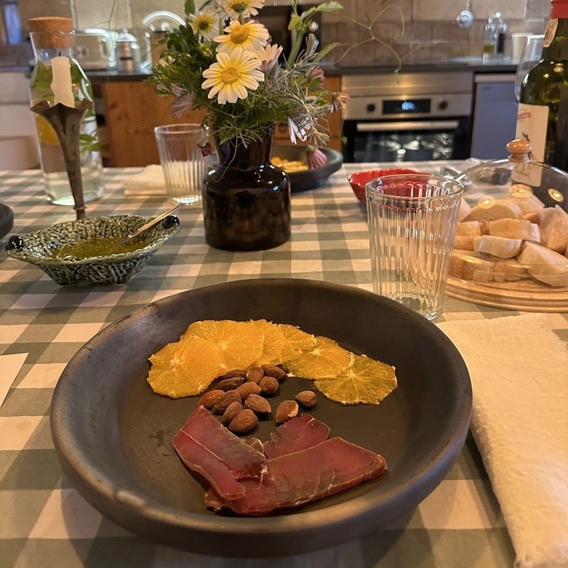 Muxama Salad Served In The Almoada Boutique Hotel, The Algarve, Southern Portugal, Southern Europe