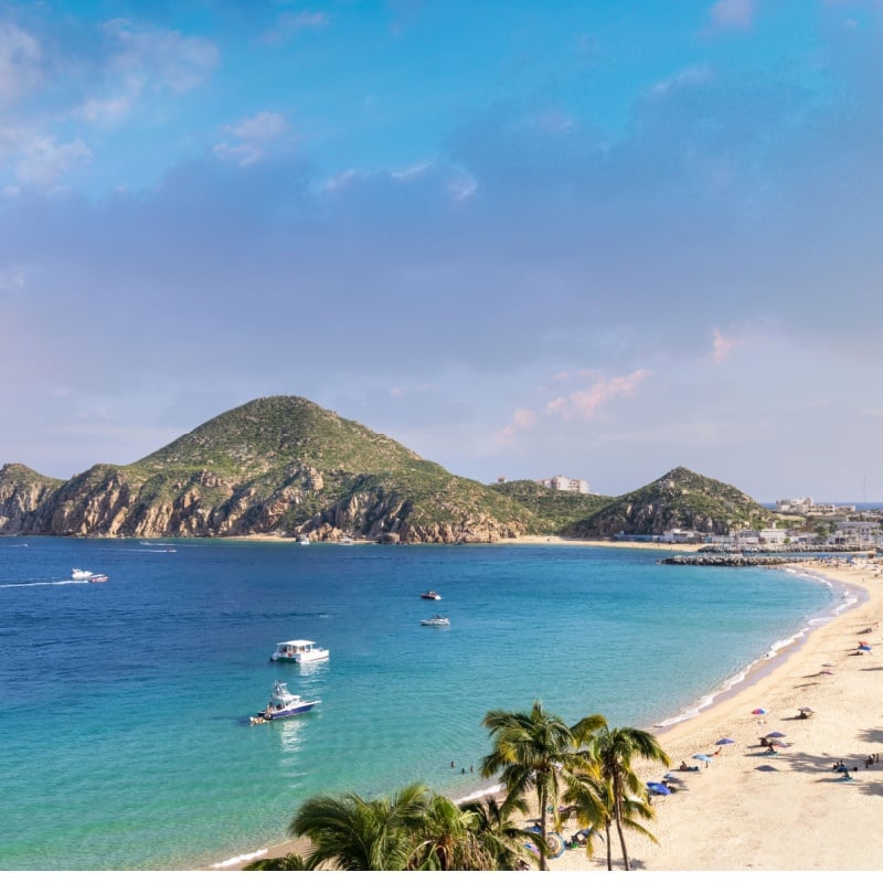 Scenic panoramic aerial view of Los Cabos