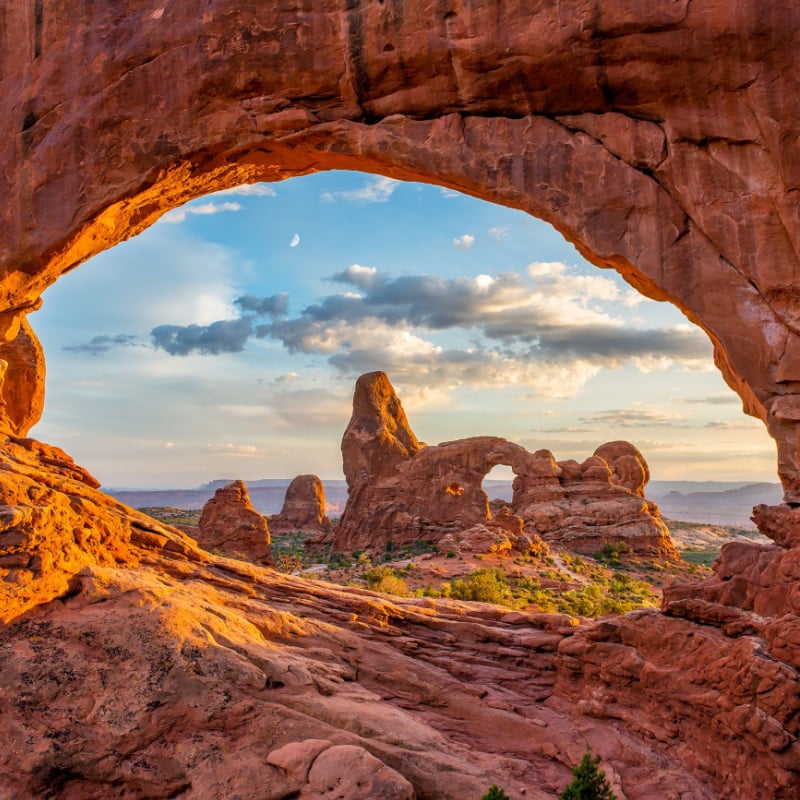 Turret arch through the North Window at Arches National Park 800x800