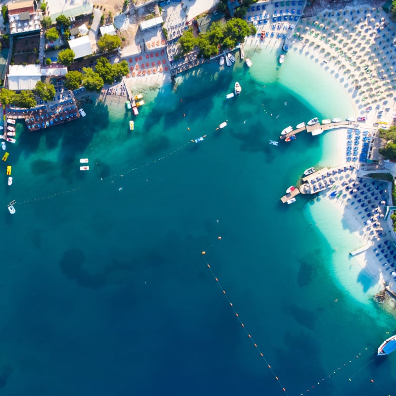 ksamil coastline, saranda, albania