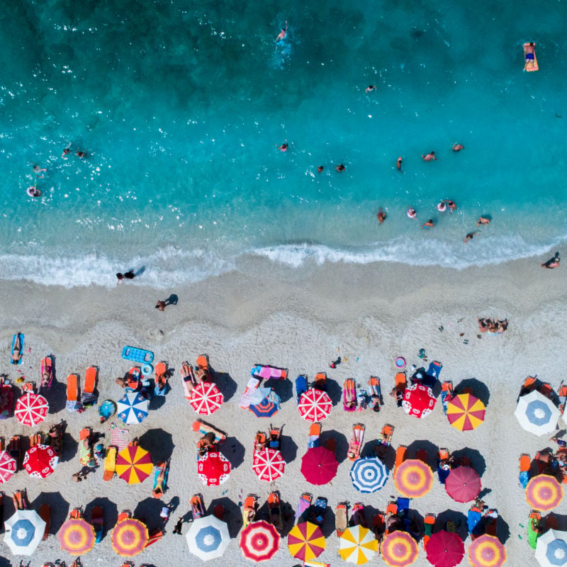 people in pasqyra (mirror) beach, saranda, albania