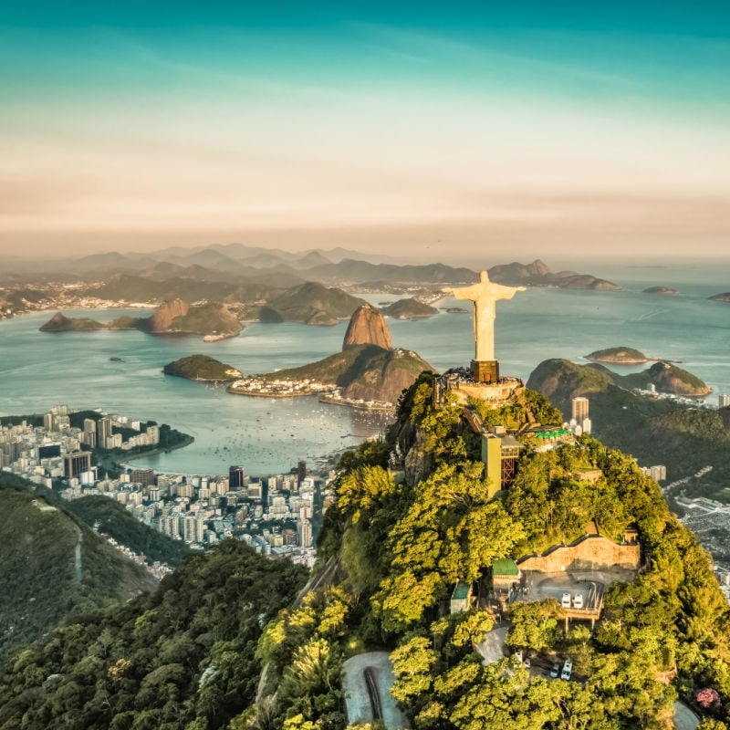 view of christ the redeemer statue in rio de janeiro brazil