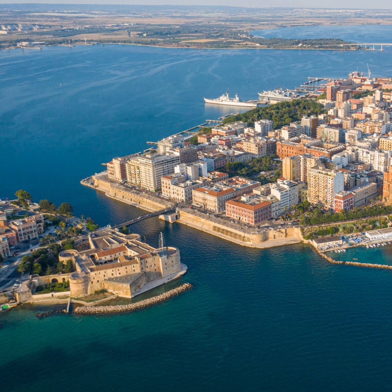 Aerial view of Taranto, Italy