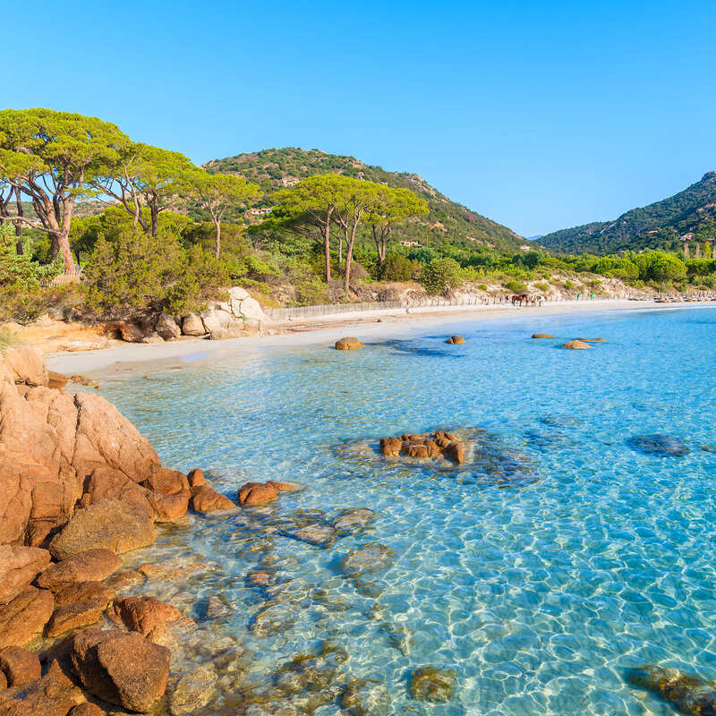 Aqua Waters Off The Coast Of Corsica, South France, Mediterranean Europe