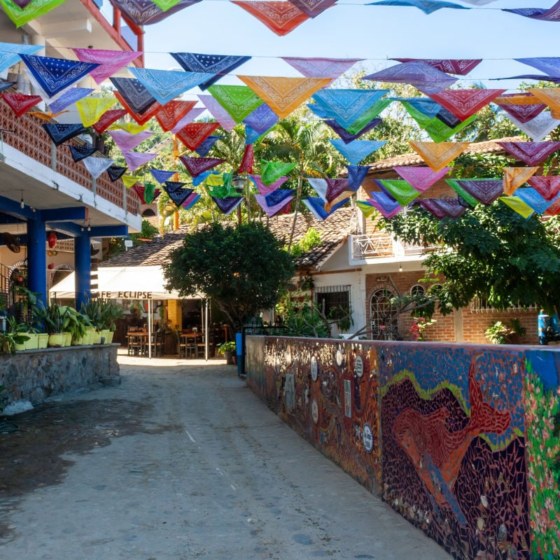 Festive walkway in Yelapa