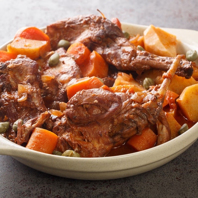 Maltese Rabbit Stew Served In Malta, Southern Europe