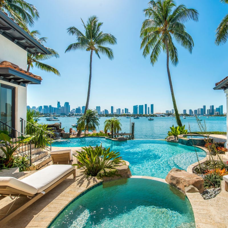 Poolside view of Miami