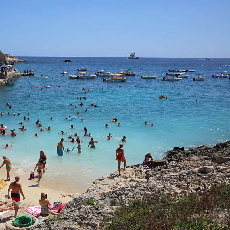 Qala Beach In Gozo, Malta, Mediterranean Sea In Southern Europe