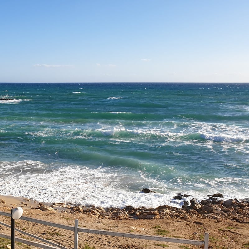 Rough sea in Marina di Pulsano, Taranto