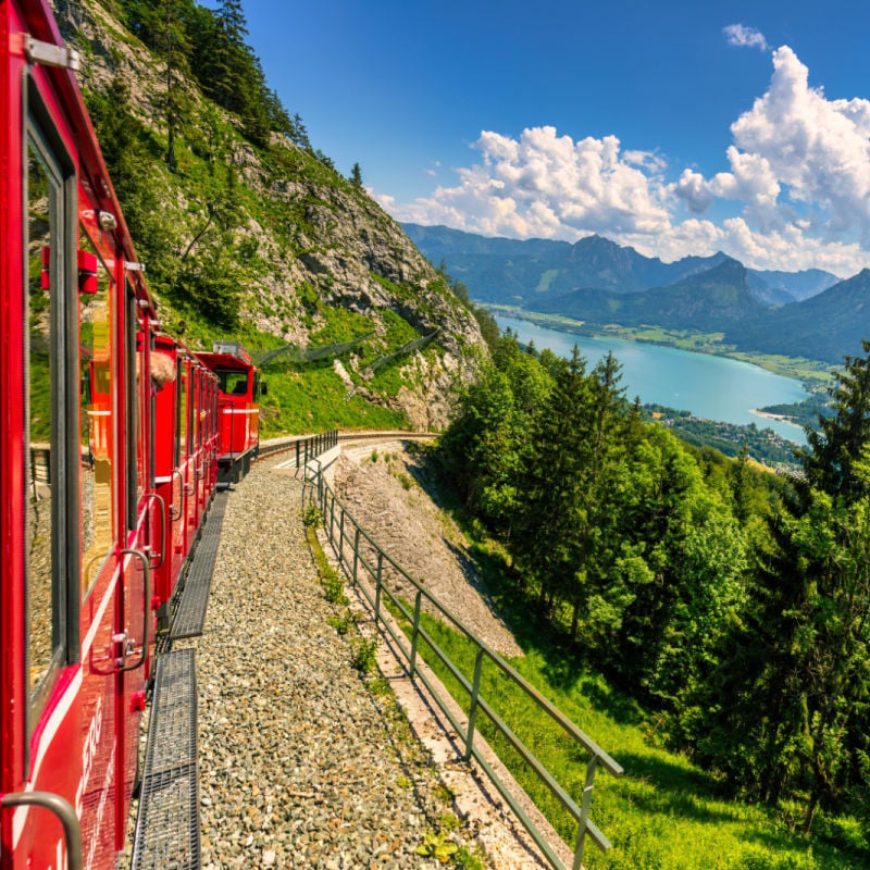 Salzburg Austria train in mountains