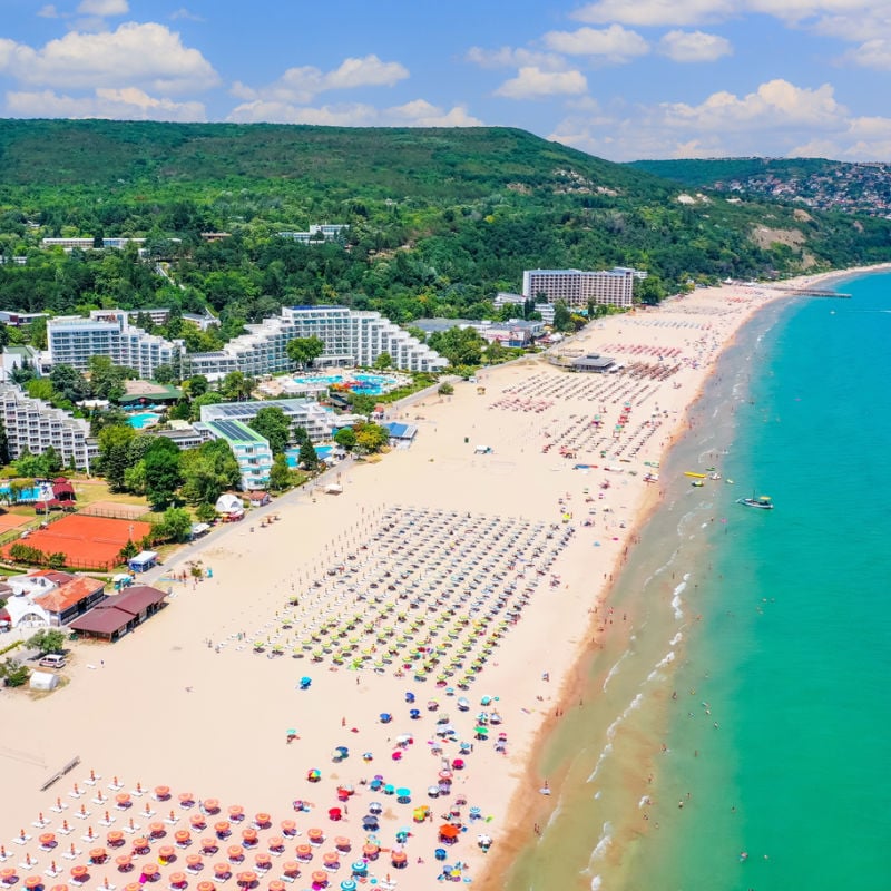 Scenic view of beaches of Albena, Bulgaria