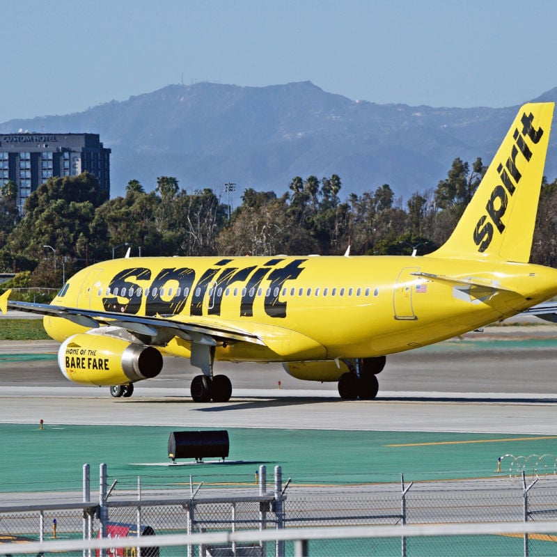 Spirit Airlines plane at airport