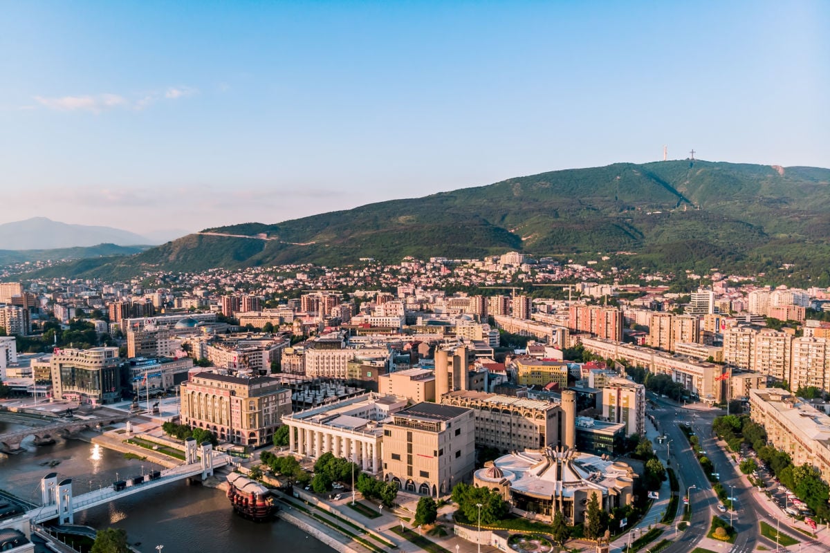 Skopje North Macedonia Aerial View