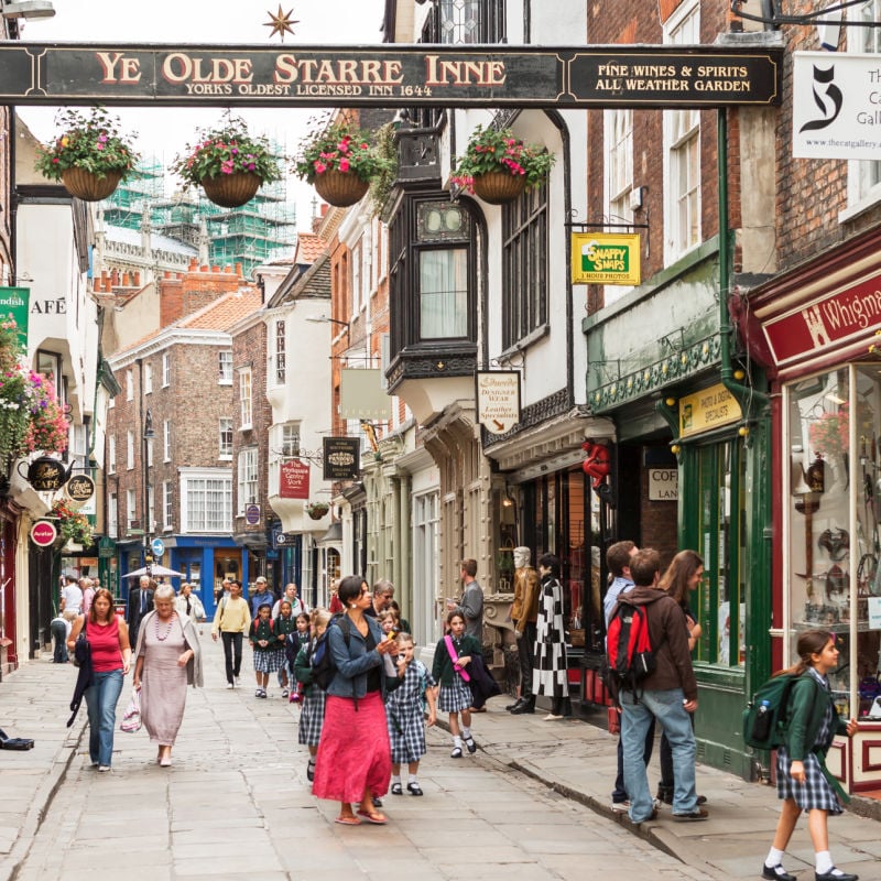 Touristy street in York