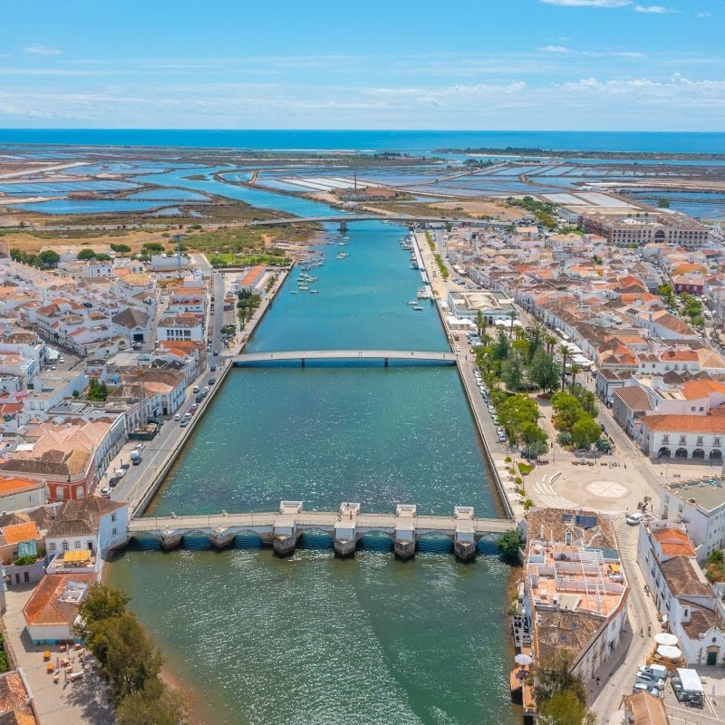 Aerial view of Tavira, Portugal