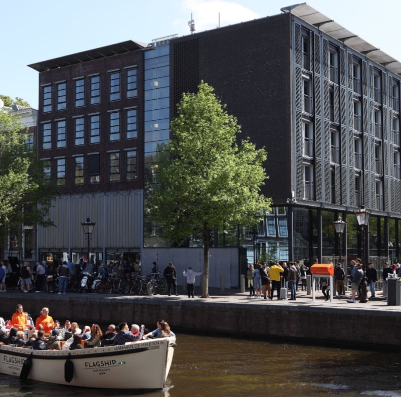 Anne Frank House on Prinsengracht in Amsterdam, Netherlands