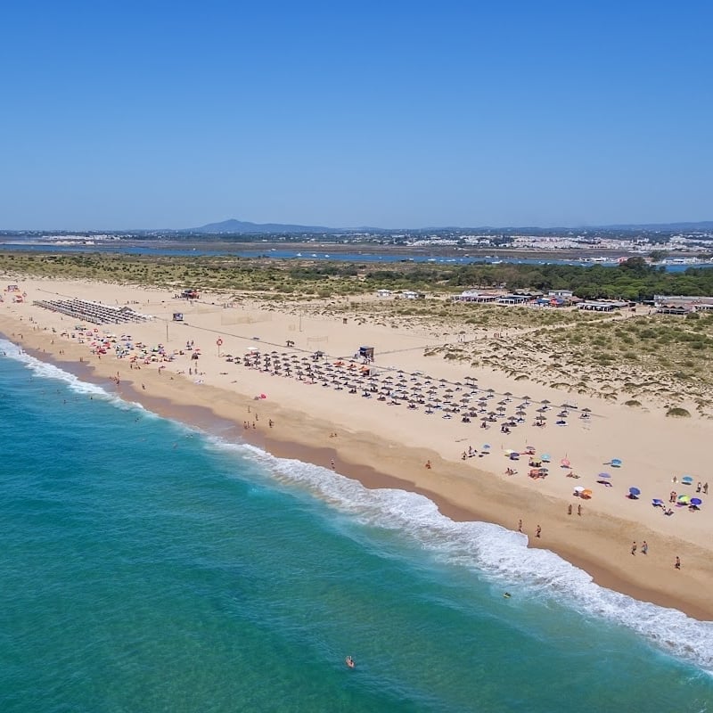 Beach with golden sand in Tavira