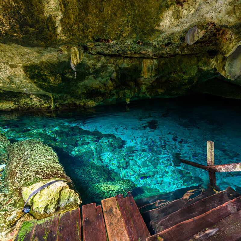 Cenote Dos Ojos In Mexico, Riviera Maya, Mexican Caribbean, Mexico