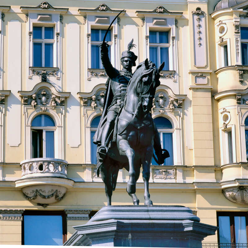 King Tomislav Statue In Zagreb, Croatia, Central Eastern Europe