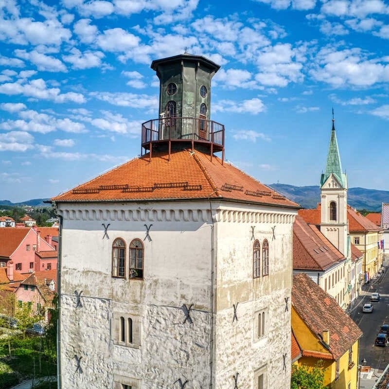 Lotrščak Tower In The Upper Town Of Zagreb, Croatia, Central Eastern Europe