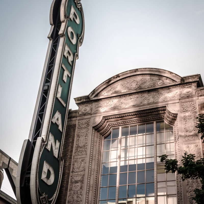 Portland sign at historic building