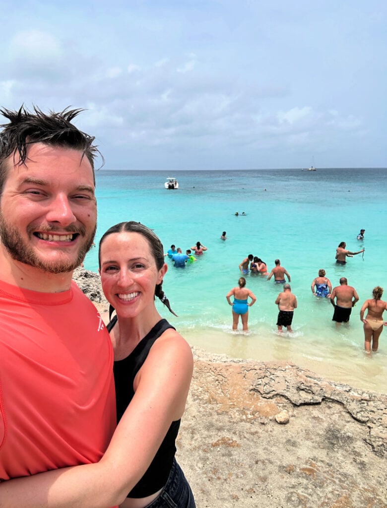 Woman and man at Tres Trepi Beach in Aruba