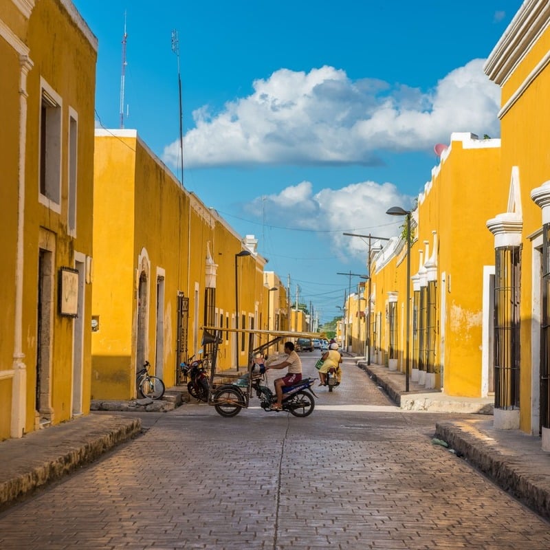 Yellow Houses In Izamal, Yucatan Peninsula, Mexico