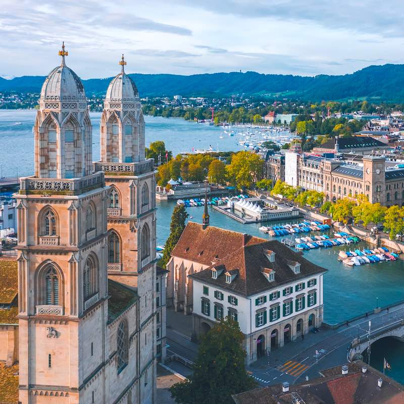 Aerial view of Zurich, Switzerland