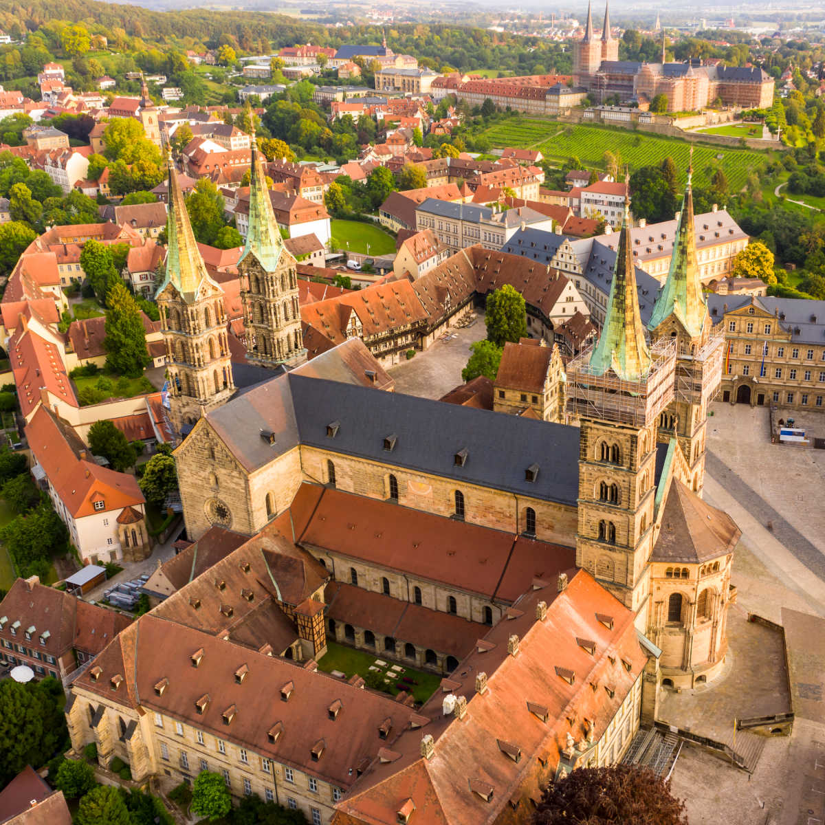 Aerial view of Bamberg Cathedral