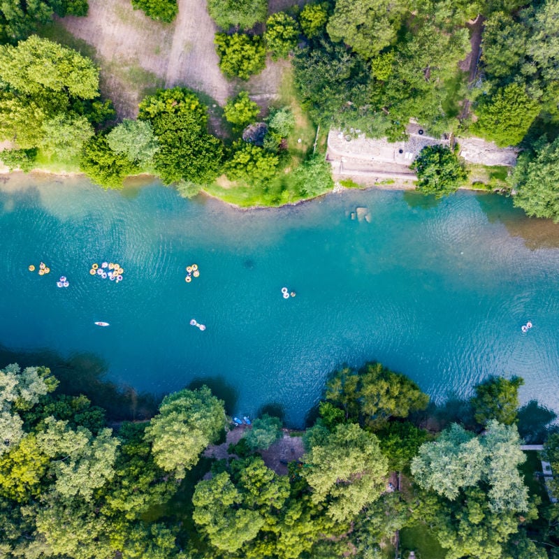 Aerial view of Guadalupe River