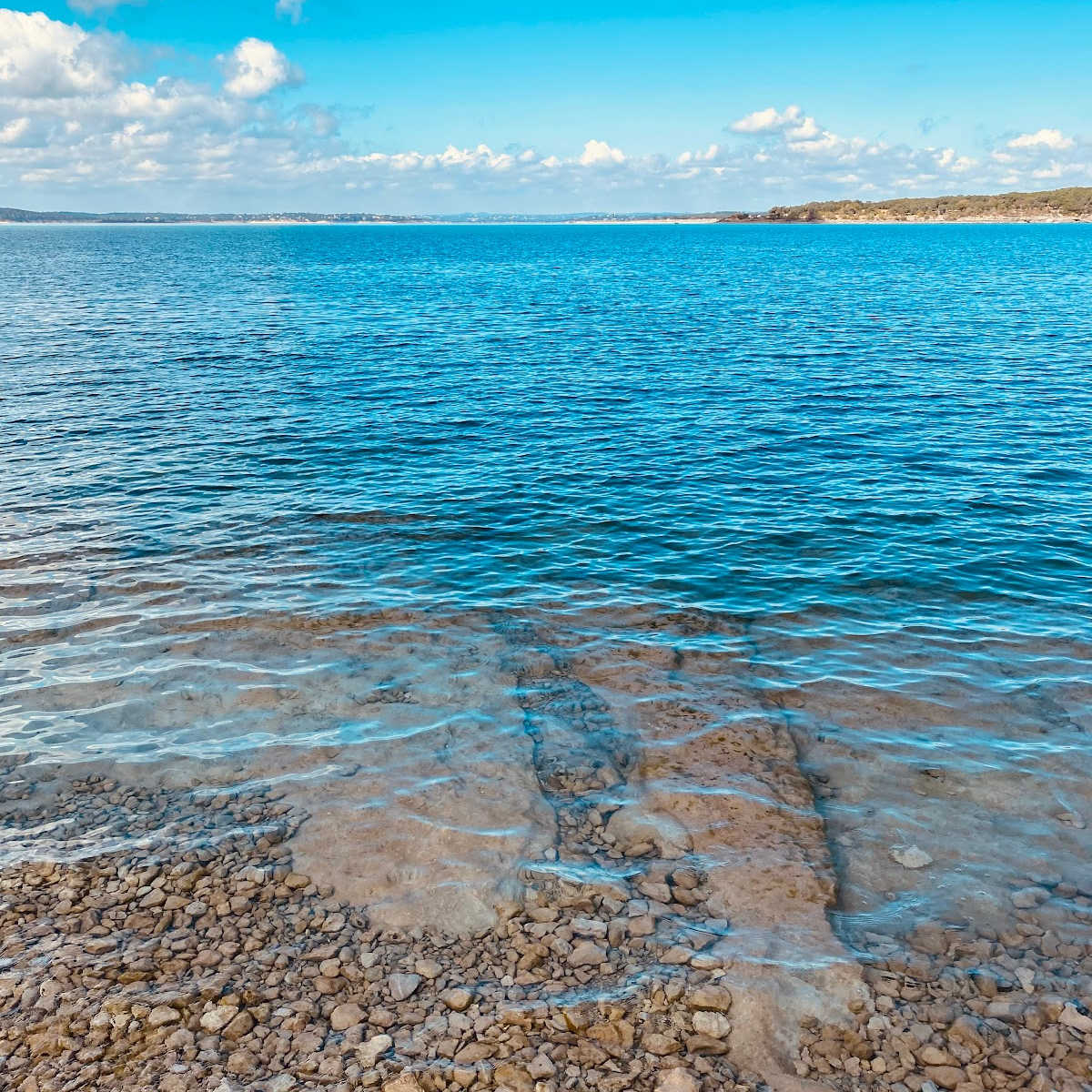 Clear blue waters of Canyon Lake