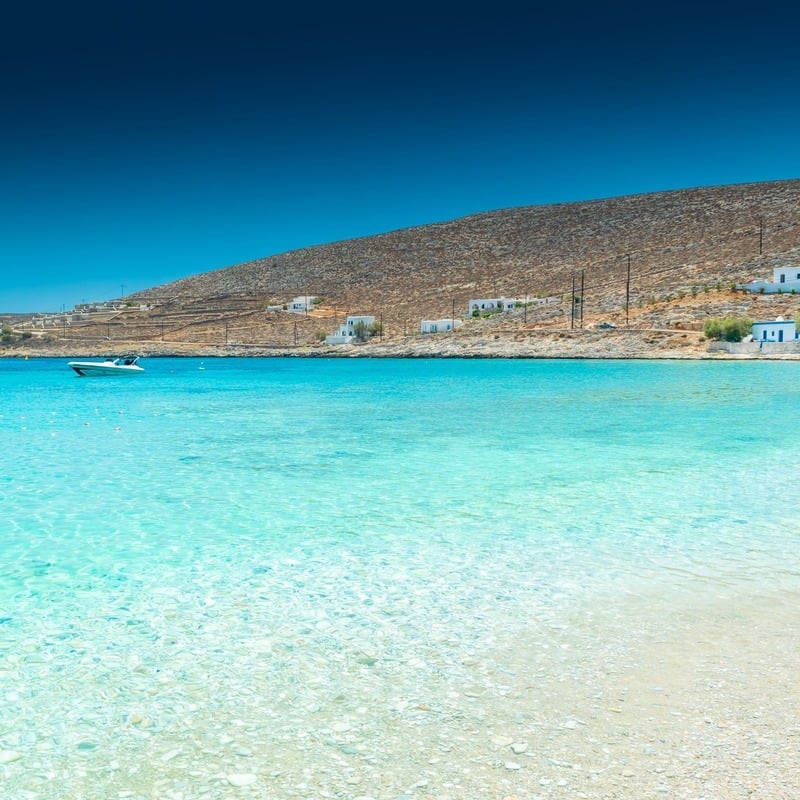 Crystal-Clear Waters Of The Mediterranean In Folegandros, Greece, Southern Europe