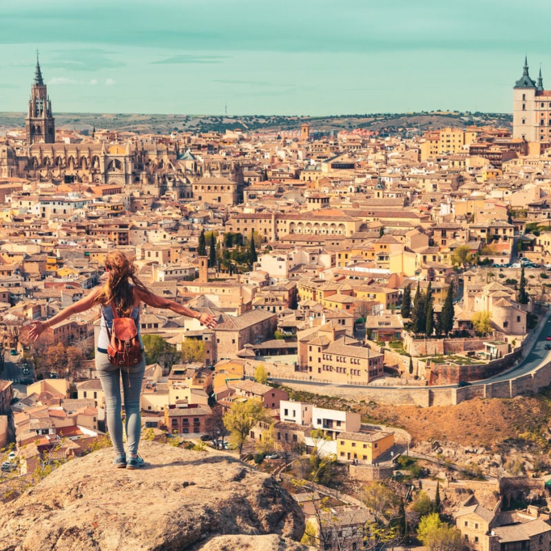 Female tourist in Toledo, Spain