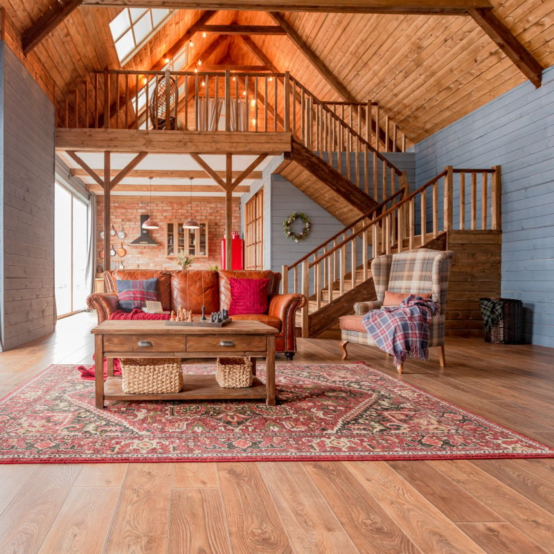 Interior of cabin rental