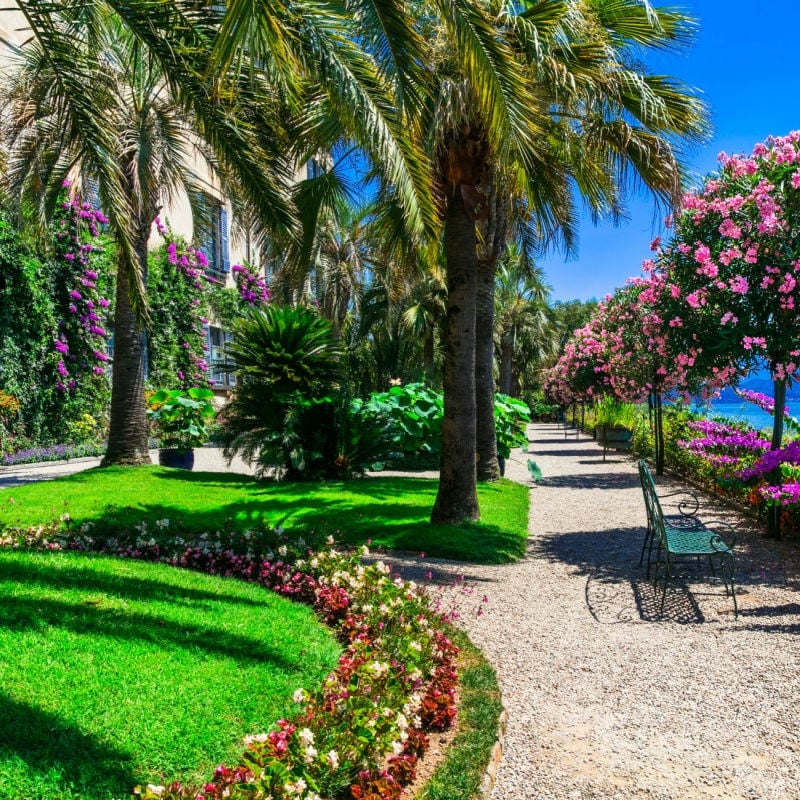 Lago Maggiore - beautiful Isola madre with ornamental floral gardens. North of Italy