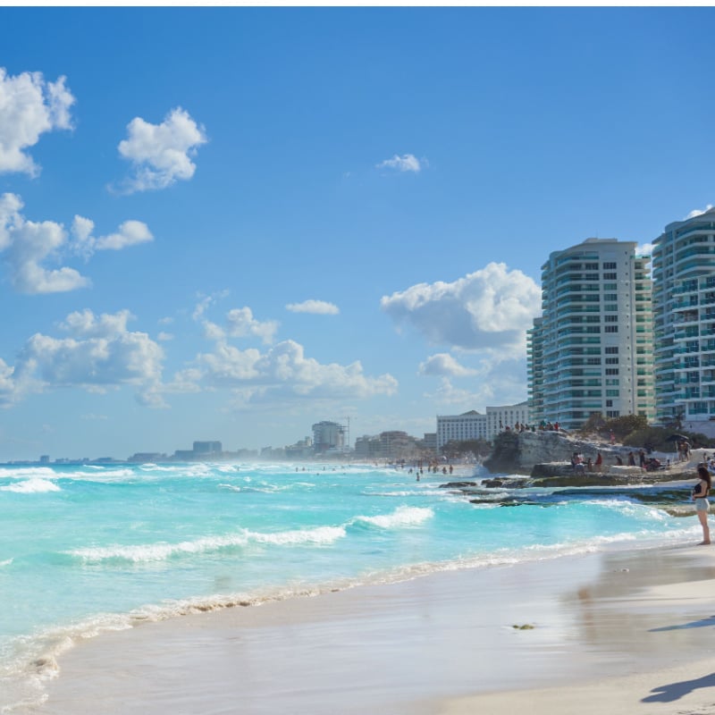 Main beach at Hotel Zone of Cancun